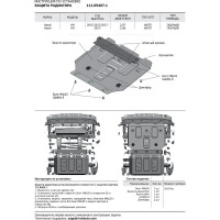 Защита радиатора, картера, КПП и РК Автоброня для Haval H9 2014-2017-н.в., сталь 1.8 мм, с крепежом K111.09418.1