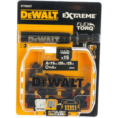 Набор насадок 25 мм с держателем, 16 шт. DEWALT DT70522T
