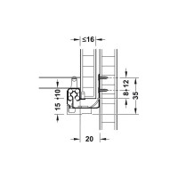Направляющие Hafele Matrix runners UM S25 self-close с цапфой, 320 мм 433.07.132
