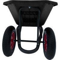 Строительная, двухколесная тачка Variant с ЧЕРНЫМ ПЛАСТИКОВЫМ корытом, 2 колеса 4.80/4.00-8, 120 л. 12120ЧПК