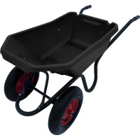 Строительная, двухколесная тачка Variant с ЧЕРНЫМ ПЛАСТИКОВЫМ корытом, 2 колеса 4.80/4.00-8, 120 л. 12120ЧПК