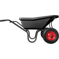 Строительная, двухколесная тачка Variant с ЧЕРНЫМ ПЛАСТИКОВЫМ корытом, 2 колеса 4.80/4.00-8, 120 л. 12120ЧПК