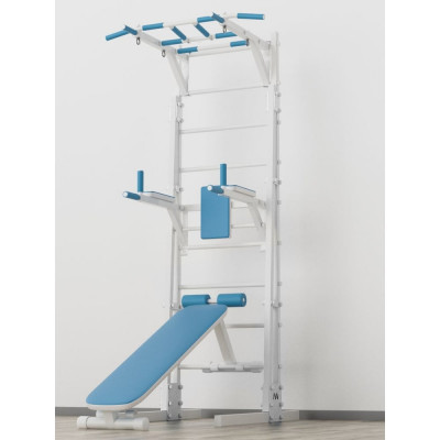 Напольная шведская стенка BARFITS new age r3 с рукоходом, белый na-r3-ruk-white