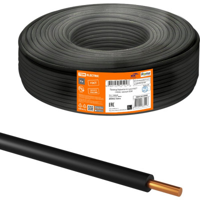 Провод TDM ELECTRIC ПуВнг(А)-LS 1x4,0 ГОСТ (100м), черный SQ0124-0342