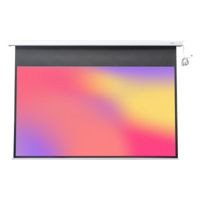 Экран с электроприводом Lumien LMC-101113 Master Control 193x220 см, рабочая область 119x212 см, диагональ 95 см, Matte White, FiberGlass, черная кайма 6 121503