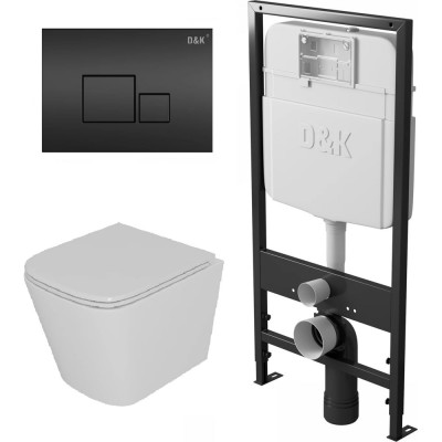 Комплект Унитаз подвесной безободковый DQ Quadro DT1516016, 530360365мм, сиденье микролифт, белы DS1511607