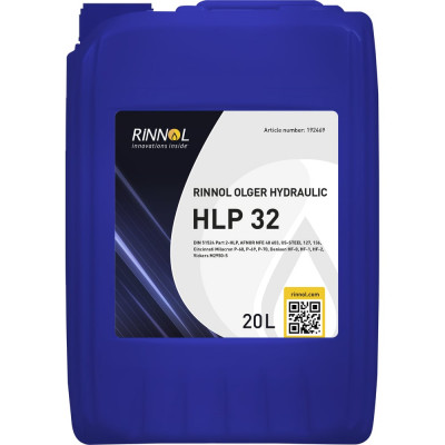 Масло гидравлическое минеральное OLGER HYDRAULIC HLP 32 e20L RINNOL 192469