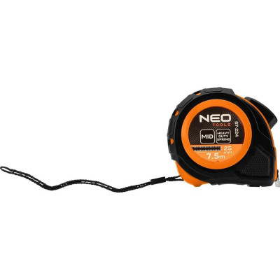 Рулетка стальная NEO TOOLS 7,5 м x 25 мм, автоблокировка, две кнопки "стоп 67-224