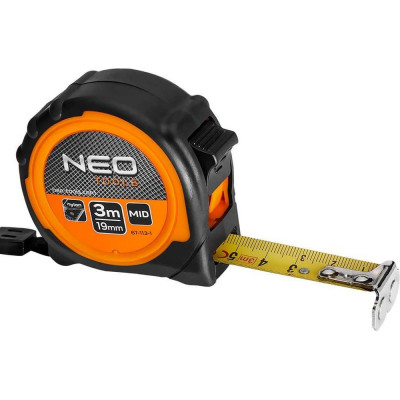 Рулонная стальная рулетка NEO TOOLS 3 м, 19 мм, магнит 67-113-1
