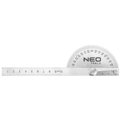 Угольник с линейкой NEO TOOLS нержавеющая сталь, 100 мм 72-320