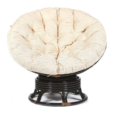 Кресло-качалка Tetchair PAPASAN w 23/01 B / с подушкой / Antique brown (античный черно-коричневый), ткань Старт 7271