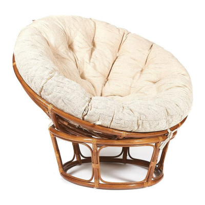 Кресло-качалка Tetchair "PAPASAN" w 23/01 B / с подушкой / Pecan (орех), ткань Старт 12626