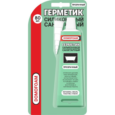 Герметик силиконовый санитарный DOMOFOAM 0.08 л, прозрачный 9782104