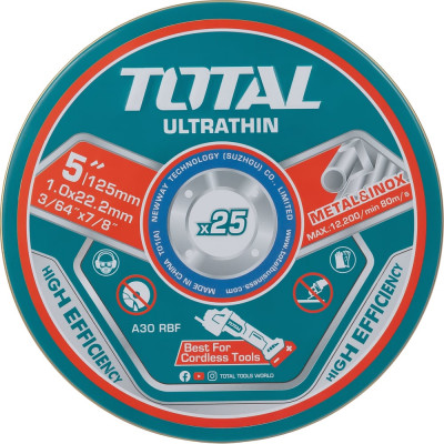 Диск по металлу 125мм TOTAL 25 шт. TAC21012525
