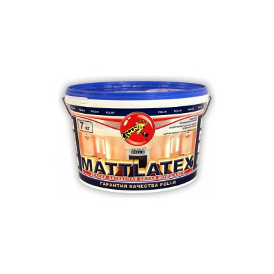 Краска водно-дисперсионная Mattlatex 7 кг Poli-R 8267
