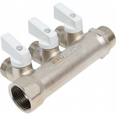 Коллектор Rvc 3/4 гш-1/2 ш, с кранами 3 выхода (под ЕК 16x1/2 ) 01410