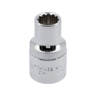Головка торцевая короткая SPLINE (10 мм; 1/2"; CrV) YATO YT-1462