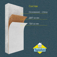 Звукоизоляционная панель Teplofom+ 1200х600х22 мм 22 с ГВЛ