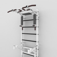 Разборная шведская стенка BARFITS турник 3 в 1 Premium, стойка, скамья, белая 4607120459421