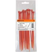 Нейлоновые хомуты TDM ELECTRIC 2,5х100 мм, красный, 25 штук SQ0515-0344