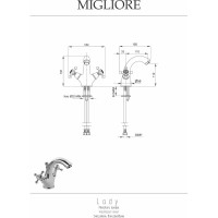 Смеситель для раковины Migliore LADY золото 18856