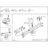 Полностью оцинкованный фаркоп GALIA для Mercedes Sprinter 2006-, Volkswagen Crafter 2006-2017 платформа, только модели с грузоподъемностью с 4,6 до 5 тонн M119A