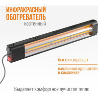 Обогреватель электрический инфракрасный РЭМО сби-1000 "кедр", черный 701177