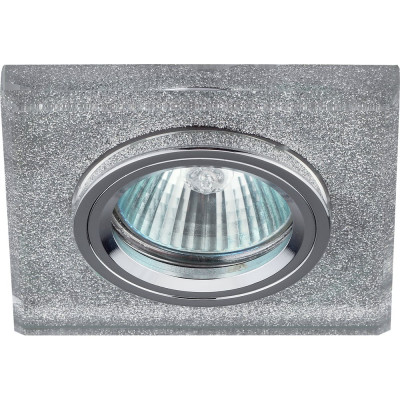 Декоративный светильник ЭРА DK8 CH/SHSL стекло, квадрат MR16, 12V/220V, 50W, хром C0043739