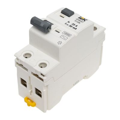Выключатель дифференциального тока IEK ARMAT R10N 2P 25А 30мА тип AC AR-R10N-2-025C030