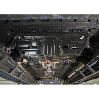 Защита картера + КПП + комплект крепежа AutoMax сталь, Skoda Rapid 2020-, V - 1.6/Volkswagen Polo Sedan 2020-, V - 1.6 (90л.с.; 110л.с.); 1.4 (125л. AM.5877.1