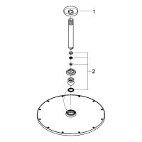 Верхний душ с потолочным кронштейном GROHE RSH 9.5 л/мин, темный графит матовый 26067AL0