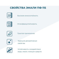 Эмаль Bergauf пф-115 алкидная для деревянных, металлических и бетонных поверхностей светло-серая, 6 кг 71507