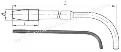 Метчик гаечный м 5,0 (0,8) р6м5 с изогнутым хвостовиком (20х140) (шт)