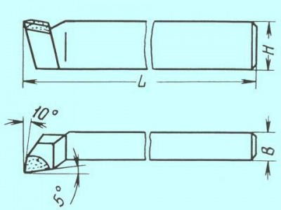 Резец подрезной отогнутый 16х10х100 р6ам5 (шт)