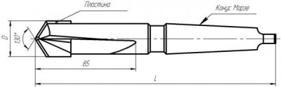 Сверло d 22,0 к/х т5к10 для рельсосверлильных машин,сиз (шт)