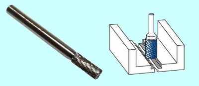 Борфреза цилиндрическая d 6х16х6х65 р6м5 х-образн. насечка 
