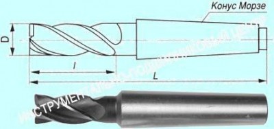 Фреза концевая d28,0х 45х147 к/х р18 z=4 км3 