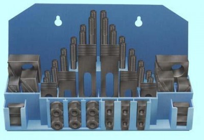 Набор клиновых ступенчатых прижимов из 58-ми предм., паз19,7мм м16х2 пласт. подставка (yt-0209) 