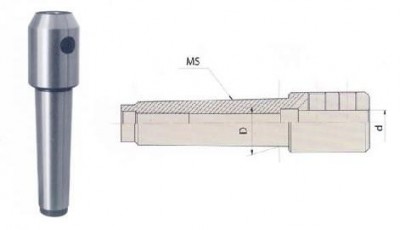 Патрон фрезерный с хвостовиком км3 (м12х1,75) для крепления инструмента с ц/хв d10мм (ty05a-6) 