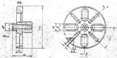 Фланец установочный d110х 10 d18мм под паз 8мм (дспм3-16) (шт)