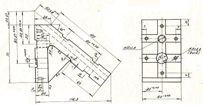 Опора угловая 120х 90х 60 угол 40°00\' под паз 12мм (ДСП-23) правая (восст.) (шт)