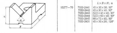 Призма опорная 52,5х 45х 40; 90° ступенчатая под паз 12мм (7033-2443) гост15277-70 (восстановленная) (шт)