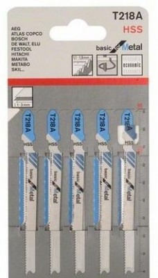 Пилка для электролобзиков по металлу t218a hss (5шт. уп.) (упак)