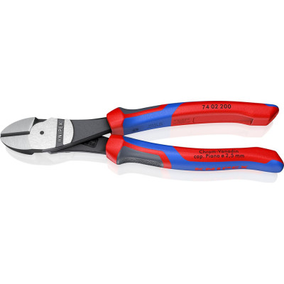 Knipex Бокорезы особо мощные, 200 мм, фосфатированные, 2-комп ручки KN-7402200