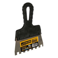 Нержавеющий зубчатый шпатель STAYER 150мм, зуб 10х10мм 1009-15-10