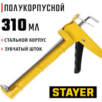 Полукорпусной пистолет для герметиков STAYER Standard, зубчатый шток 310 мл 0661