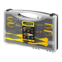 Набор слесарно-монтажного инструмента STAYER CHROMAX: 4 отвертки, плоскогубцы и бокорезы, 6 предметов 2202-H6