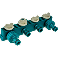 Распределитель четырехканальный (1/2"; 3/4") для системы полива Raco 4250-55258C