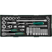 Набор стандартных и глубоких торцевых головок 1/4" и 3/8"DR 4-24 мм Jonnesway S04H3157S