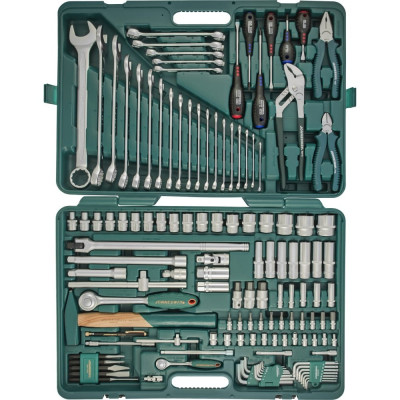 Набор инструментов универсальный Jonnesway S04H524128S (S04H524128S18), 1/4", 1/2"DR, 128 пр. 48372 048372